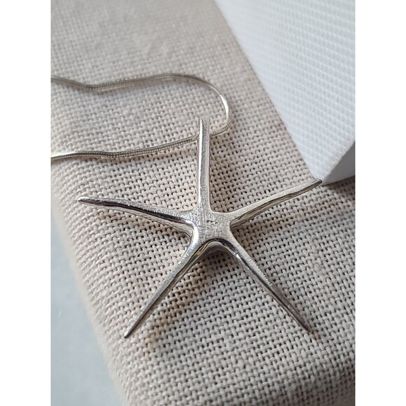 Italian 925 Sterling Silver Starfish Pendant Necklace Vintage, READ Description - Picture 4 of 10